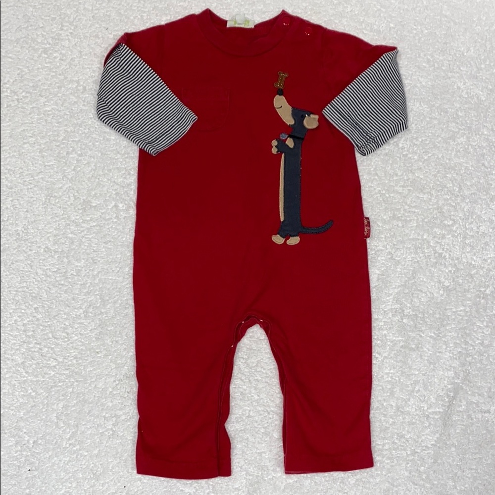 Le top Red Kids One Piece dachshund Dog Design romper cotton 6m